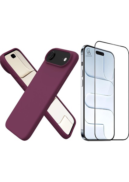 Apple iPhone 17 Air Uyumlu Içi Kadife Lansman Kılıf ve 5d Tam Kaplayan Cam Ekran Koruyucu