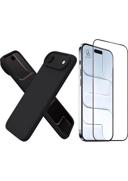 Apple iPhone 17 Air Uyumlu Içi Kadife Lansman Kılıf ve 5d Tam Kaplayan Cam Ekran Koruyucu