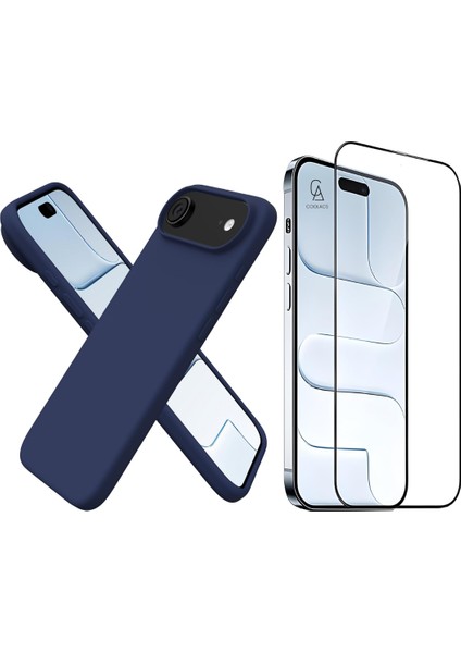 Apple iPhone 17 Air Uyumlu Içi Kadife Lansman Kılıf ve 5d Tam Kaplayan Cam Ekran Koruyucu