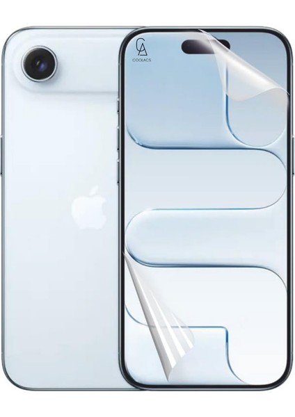 Apple iPhone 17 Air Uyumlu Içi Kadife Lansman Kılıf ve Seramik Tam Kaplayan Cam Ekran Koruyucu