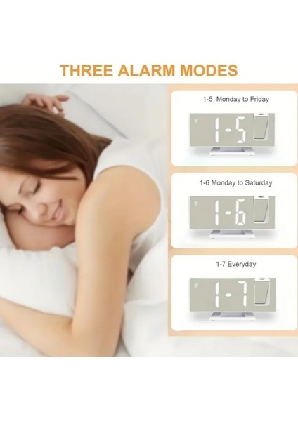 Geniş Ekran LED Projeksiyonlu Çalar Saat