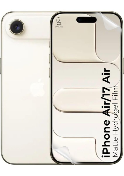 Apple iPhone 17 Air Uyumlu Içi Kadife Lansman Kılıf ve Mat Seramik Tam Kaplayan Cam Ekran Koruyucu