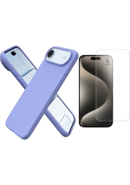 Apple iPhone 17 Air Uyumlu Içi Kadife Lansman Kılıf ve Temperli Cam Ekran Koruyucu