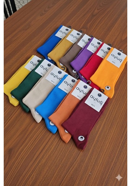 ; Pamuk Soket Erkek Çorabı; Asorti 12'li Kutu; Mevsimlik; 41-45 modelleri