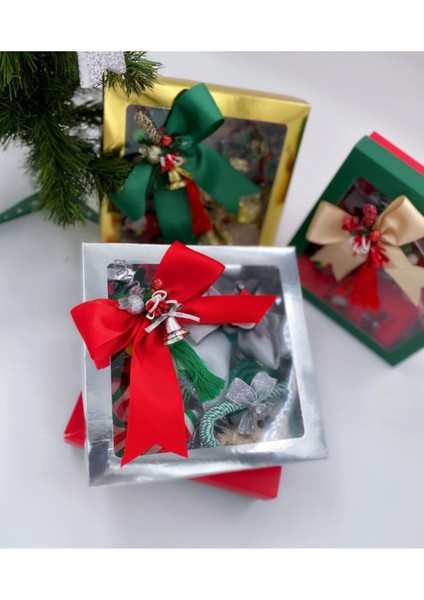 8 Parça Taşlı Yılbaşı Tokası Hediye Seti, Çam Ağacı, Noel Baba, Fiyonk fırsatları