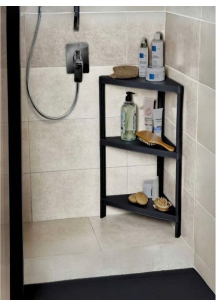 3 Katlı Köşe Rafı - Banyo Mutfak Raf - Düzenleyici Organizer