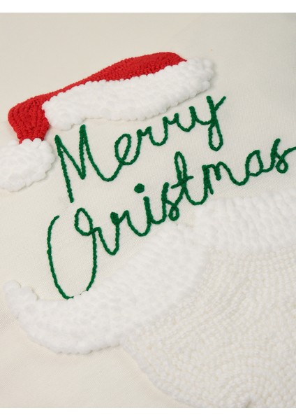 Kadife Tüylü Noel Baba Kırlent Kılıfı, Noel Temalı Dekorasyon, Yumuşak ve Şık Tasarım fırsatları