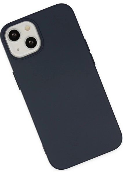 Iphone 14 Plus Kılıf Nano Içi Kadife Silikon - Lacivert modelleri