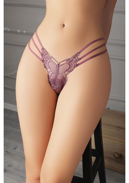 - Vizon Kelebek Desen Tanga String