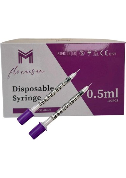 Micro Fine Enjektör 30G 8mm 0,5 cc 100 Adet / Kutu