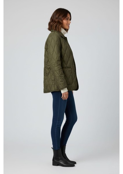 Kadın Kapitone Cepli Mont Ceket modelleri