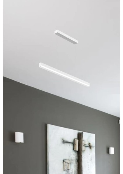 Magro 3000K Gün Işık , Beyaz Kasa, 60CM Ledli Sarkıt Modern LED Avize, Salon, Mutfak, Masa, Aydınlatma