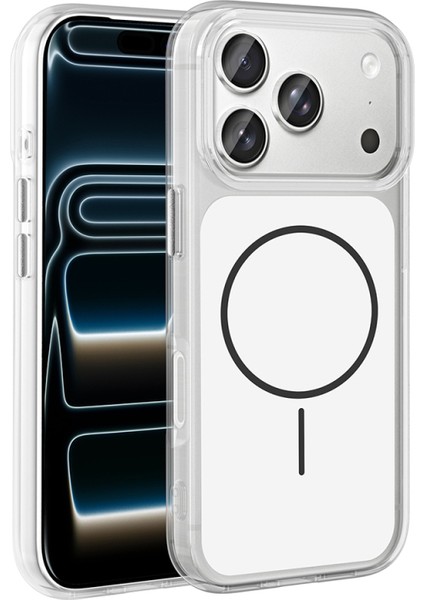 iPhone 17 Pro Kılıf M-Safe Şarj Destekli Premium Sert Kılıf – Şık Metal Tuş Detaylı Ryc / Ikonik