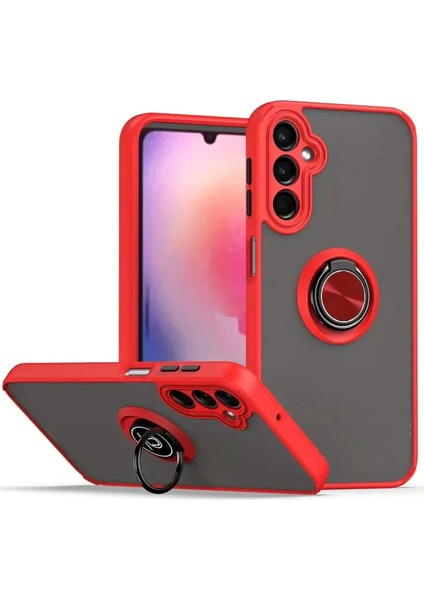 Samsung Galaxy S23 Fe Kılıf Arkası Buz Tasarımlı ve Yüzüklü Kenarları Renkli Şık Montreal Yüzüklü Silikon Kapak