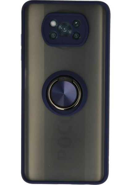 Poco X3 Kılıf Yüzüklü ve Transparan Buğulu Şık Frosta Premium Silikon Kapak