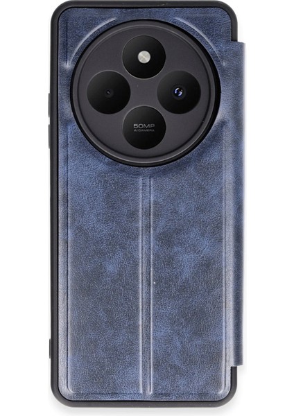 Redmi 14C Kapaklı Kılıf Içi Süet Kaplı ve Kartlıklı Pu Deri Kapak Ryc/flip Cover