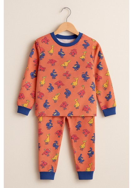 Kız Çocuk Likralı Penye Kaliteli Yunus Baskılı Pijama Takımı modelleri