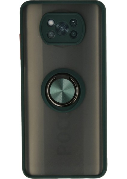 Poco X3PRO Kılıf Arkası Buz Tasarımlı ve Yüzüklü Kenarları Renkli Şık Montreal Yüzüklü Silikon Kapak