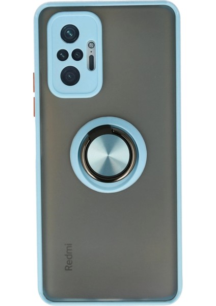 Redmi Note 10 Pro Kılıf Yüzüklü ve Transparan Buğulu Şık Frosta Premium Silikon Kapak