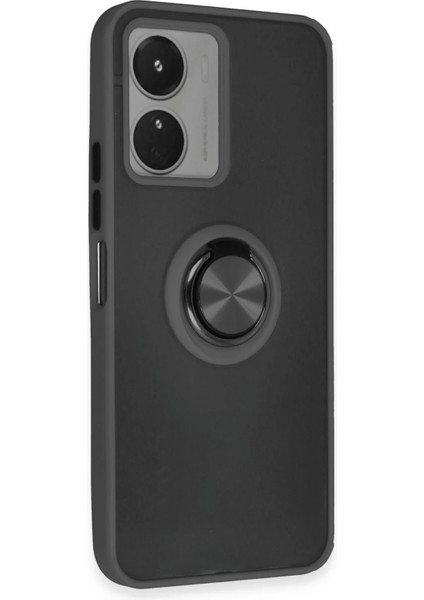 Vivo Y16 Kılıf Yüzüklü ve Transparan Buğulu Şık Frosta Premium Silikon Kapak fiyatları