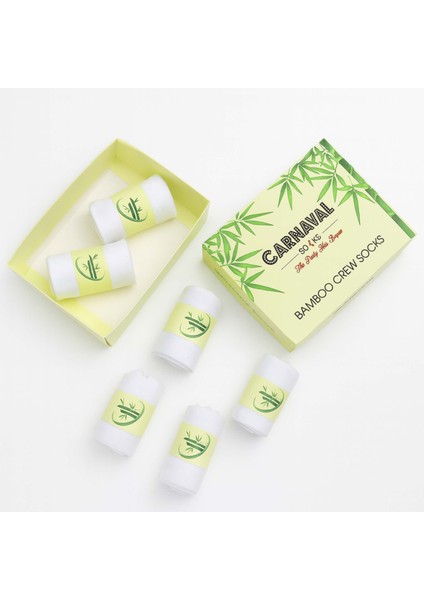 6'lı Premium Unisex Beyaz Bambu Soket Çorap Seti – Kutulu fiyatları