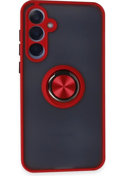 Samsung Galaxy A55 5g Kılıf Arkası Buz Tasarımlı ve Yüzüklü Kenarları Renkli Şık Montreal Yüzüklü Silikon Kapak