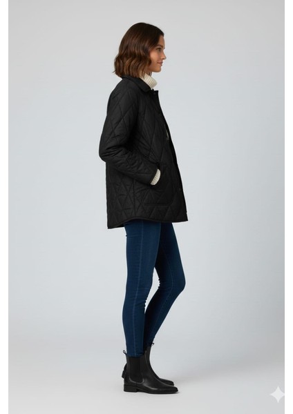 Kadın Kapitone Cepli Mont Ceket modelleri