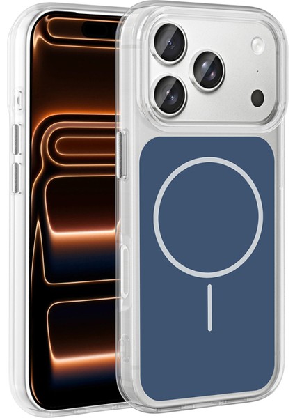 iPhone 17 Pro Max Kılıf M-Safe Şarj Destekli Premium Sert Kılıf – Şık Metal Tuş Detaylı Ryc / Ikonik