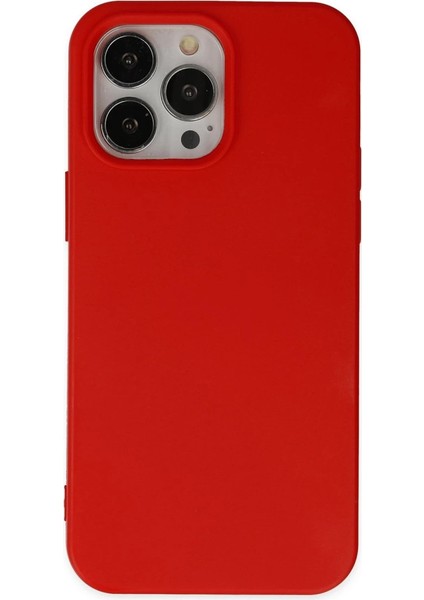 Iphone 14 Pro Kılıf Nano Içi Kadife Silikon - Kırmızı