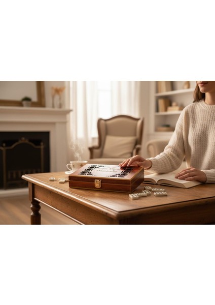 Lüks Ahşap Kutulu Türkiye Logolu Premium Domino Seti 28 Parça 6 Çift Aile Oyunu Yeni Yıl Hediyesi -B fiyatları