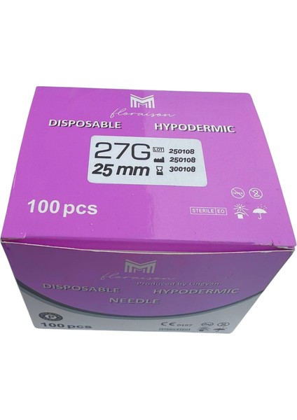 Mezoterapi Iğne Ucu 27G 25MM 100 Adet / Kutu