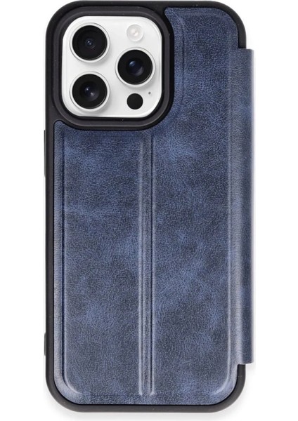 iPhone 15 Pro Max Kılıf Cüzdan Özellikli Içi Süet Kaplamalı Foldiva Premium Pu Deri Kapak