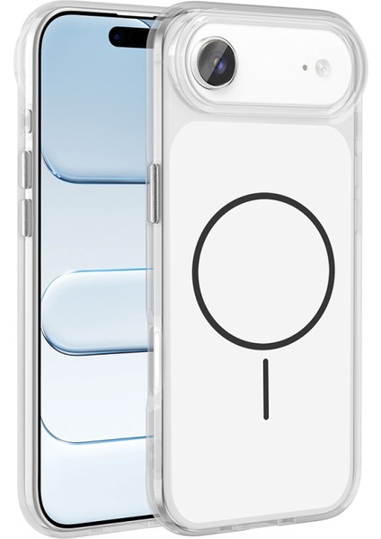 iPhone 17 Air Kılıf M-Safe Şarj Destekli Premium Sert Kılıf – Şık Metal Tuş Detaylı Ryc / Ikonik