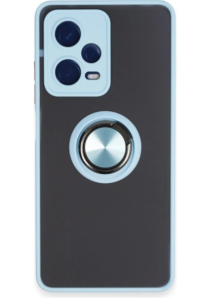 Redmi Note 12 5g Kılıf Yüzüklü ve Transparan Buğulu Şık Frosta Premium Silikon Kapak