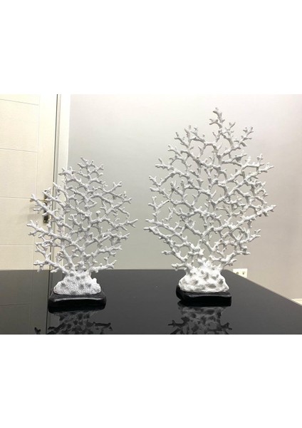 Dekoratif 2 Li Mercan Çok Dallı Hayat Ağacı Biblo