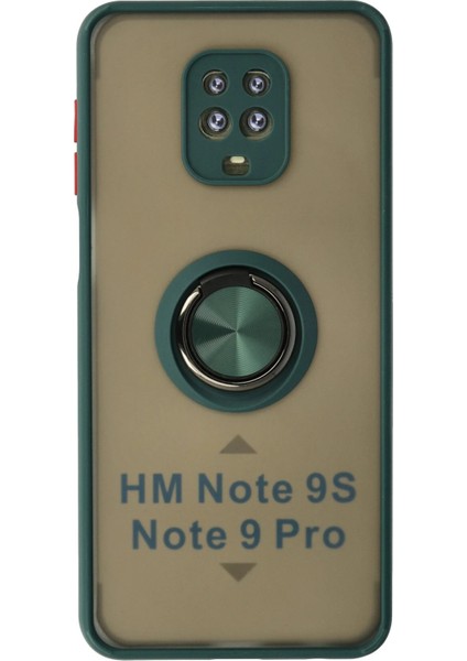 Redmi Note 9 Pro Kılıf Yüzüklü ve Transparan Buğulu Şık Frosta Premium Silikon Kapak