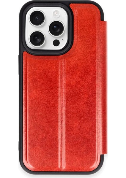 iPhone 15 Pro Max Kılıf Cüzdan Özellikli Içi Süet Kaplamalı Foldiva Premium Pu Deri Kapak