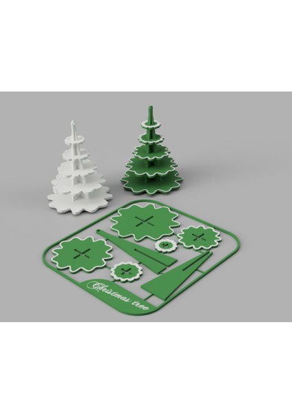 Dekoratif Çam Ağacı Maket Seti