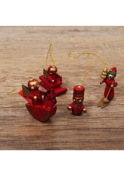 12 Adet Ahşap Noel Süsleri, Minyatür Ağaç Dekorları, Hediye ve Süs Seti modelleri