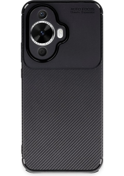 Huawei Nova 12S Kılıf Karbon Desenli Şık Darkon Premium Silikon Kapak