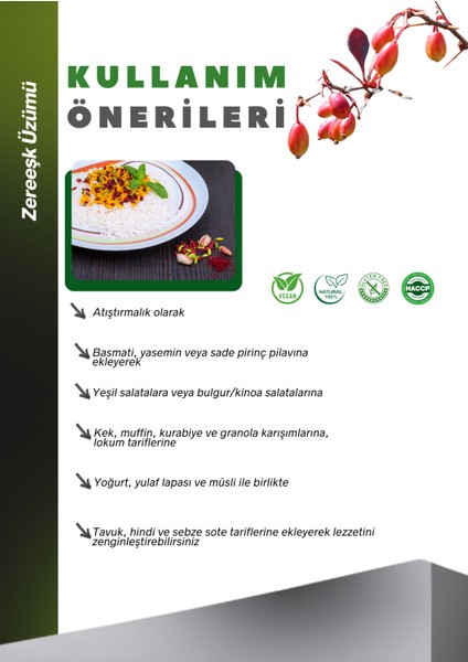 Kuru Zereşk (Barberries) 10 kg Yeni Mahsül Iran Üzümü Zereshk Avantajlı Paket fırsatları