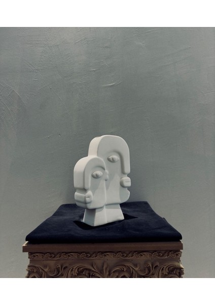 Dekoratif Minimalist Yüz Heykeli – 29X19 cm Ikili Figür Biblo, Sanatsal Ev & Ofis fiyatları