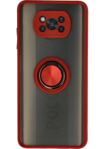 Poco X3PRO Kılıf Arkası Buz Tasarımlı ve Yüzüklü Kenarları Renkli Şık Montreal Yüzüklü Silikon Kapak