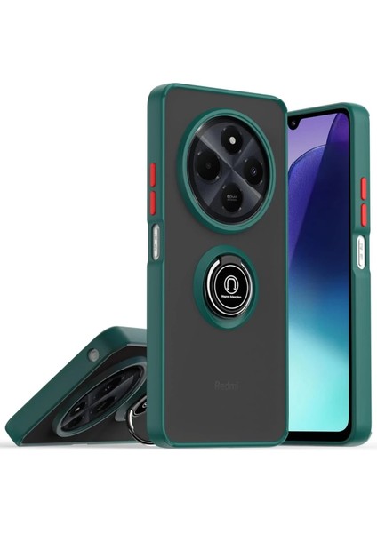 Realme C75 4g Kılıf Arkası Buz Tasarımlı ve Yüzüklü Kenarları Renkli Şık Montreal Yüzüklü Silikon Kapak