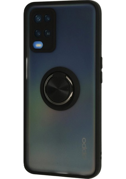 Oppo A54 4g Kılıf Yüzüklü ve Transparan Buğulu Şık Frosta Premium Silikon Kapak fiyatları