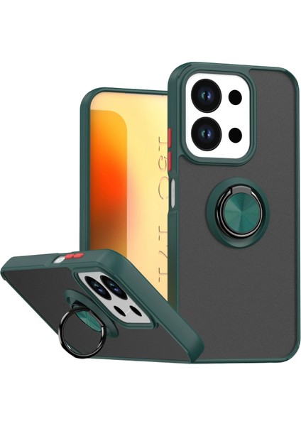 Redmi 15C 4g Kılıf Yüzüklü ve Transparan Buğulu Şık Frosta Premium Silikon Kapak