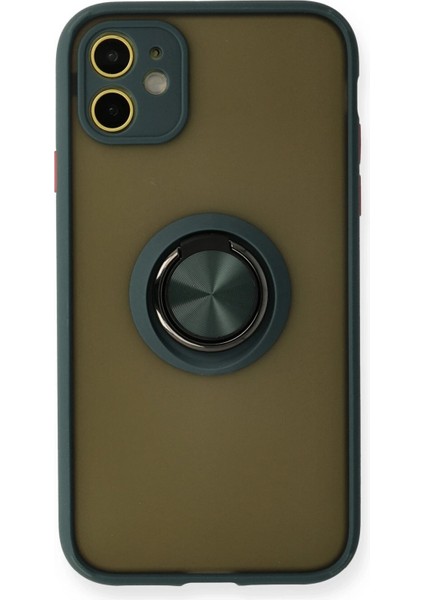 iPhone 11 Kılıf Yüzüklü ve Stant Özellikli Şık Premium Silikon Kapak Ryc/montreal Yüzüklü
