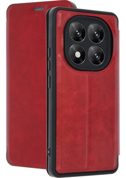 Redmi Note 14 Pro 5g Kılıf Cüzdan Özellikli Içi Süet Kaplamalı Foldiva Premium Pu Deri Kapak