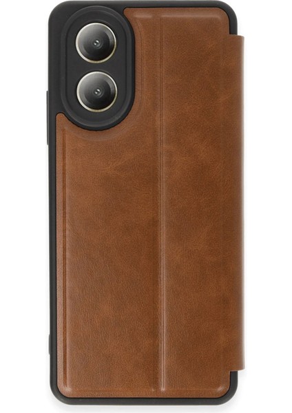 Oppo A38 Kapaklı Kılıf Içi Süet Kaplı ve Kartlıklı Pu Deri Kapak Ryc/flip Cover