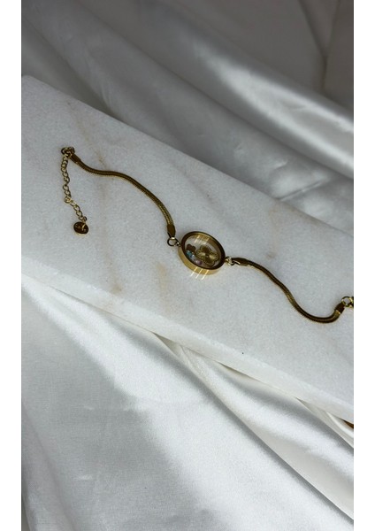 Cam Charmlı Yonca Gold Bileklik fiyatları